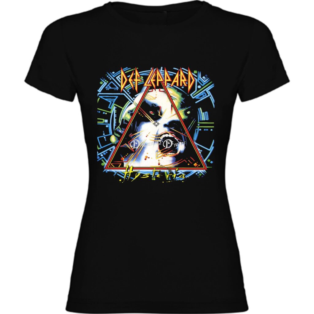 T-shirt Def Leppard Rose - Coton, Manches Courtes, Unisexe, Neuf Avec étiquettes